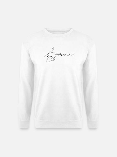 Herz ich Liebe dich Pistole - Unisex Pullover - Weiß