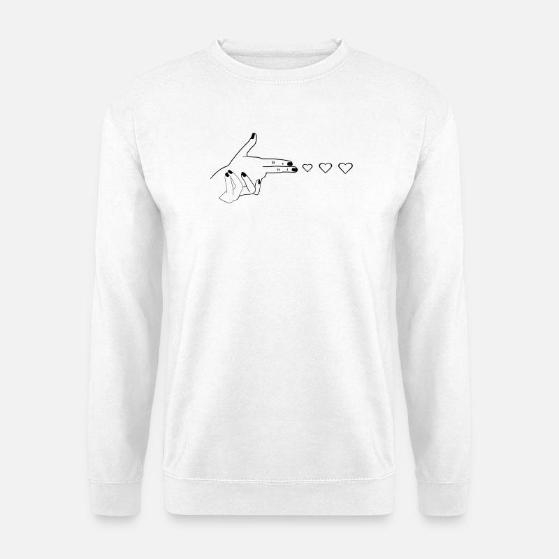 Herz ich Liebe dich Pistole - Unisex Pullover - Weiß