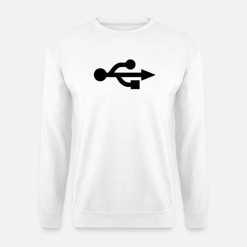USB Logo - Nerd - Geek - Unisex Sweatshirt - white