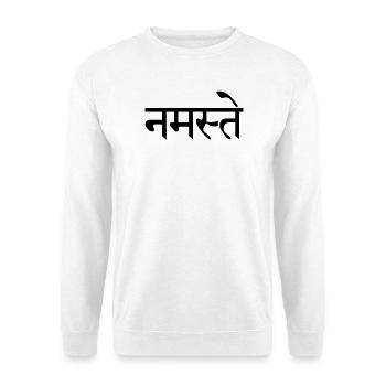 Namaste Sanskrit geschrieben - Unisex Pullover - Weiß - Vorne