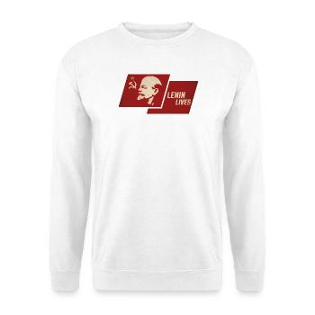 Lenin lebt Flagge - Unisex Pullover - Weiß - Vorne