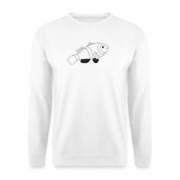 Clownfisch - Grafik schwarz-weiss - Unisex Pullover - Weiß - Vorne