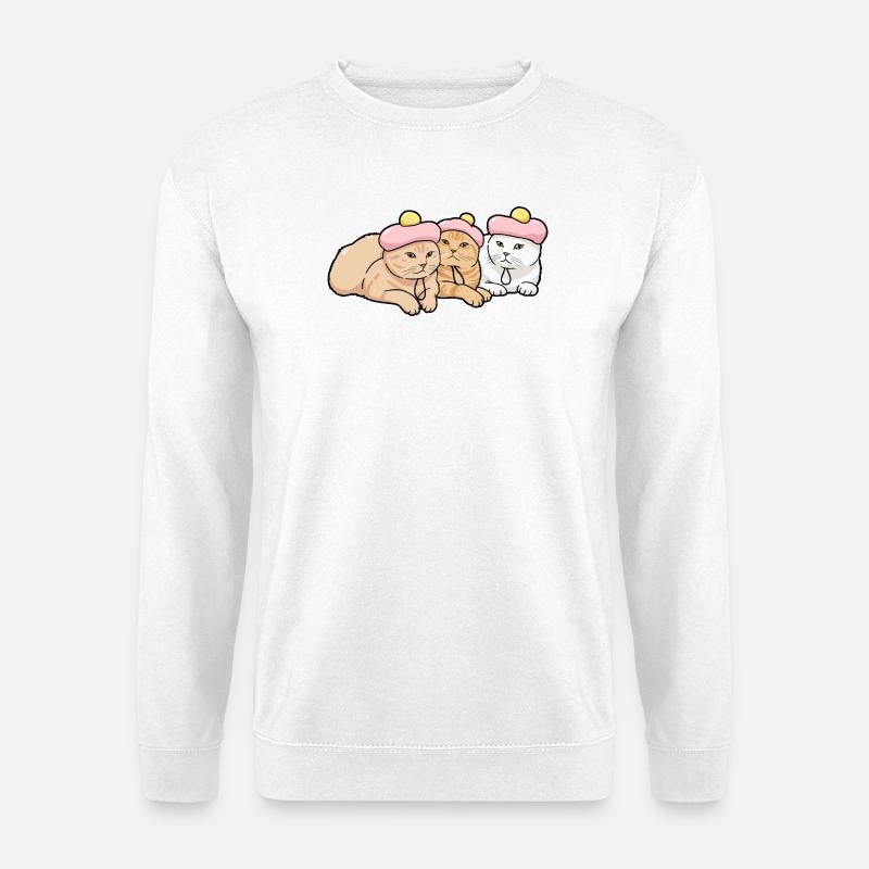 Rosa Gebäck Hut Kätzchen - Unisex Pullover - Weiß