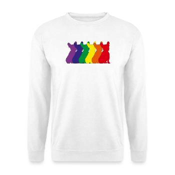 Silhouette de bouledogue français sur la palette de couleurs - Sweat-shirt Unisexe - blanc - Devant