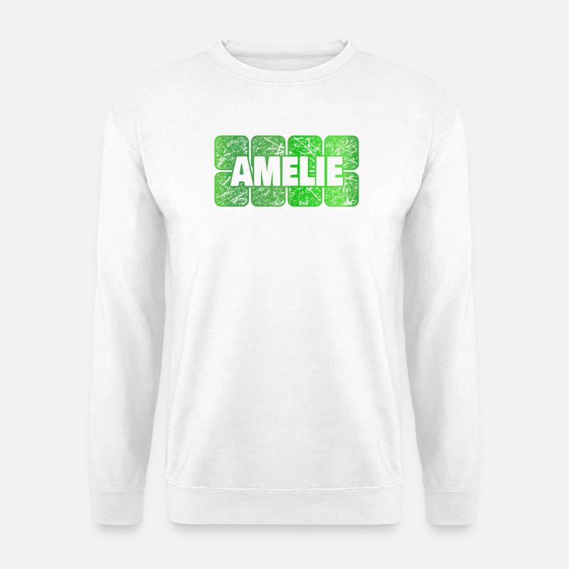 Amelie als Vorname - Unisex Pullover - Weiß