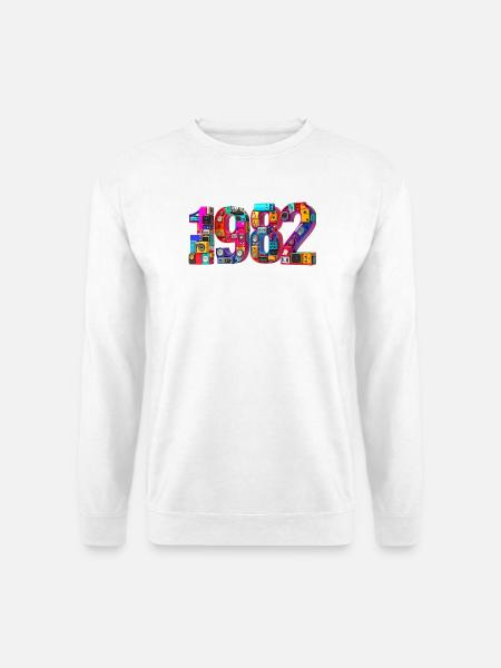 1982 – Geburt, Abitur, Einschulung, Heirat, Ehe - Unisex Pullover - Weiß