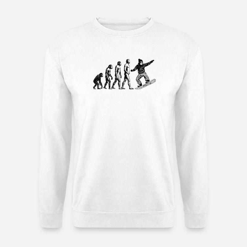 Evolution to snowboarder grunge design - Unisex Sweatshirt - white