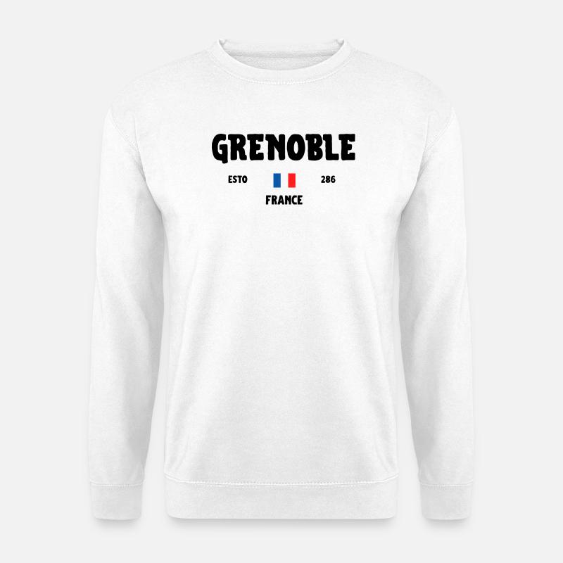 Grenoble, Frankreich, Champ/Grenoble, Frankreich - Unisex Pullover - Weiß