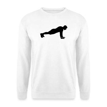 Push-up Fitness Silhouette - Unisex Sweatshirt - white - Front