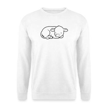 Sleeping Calf Cow Baby Cute - Unisex Sweatshirt - white - Front