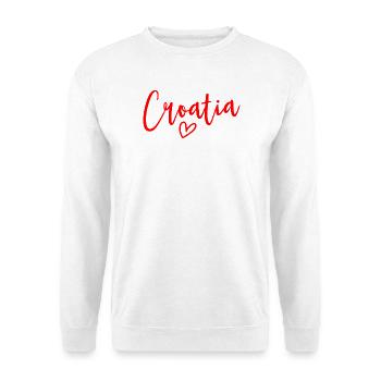 Kroatien Herz Frauenliebe Kroatien - Unisex Pullover - Weiß - Vorne - Alina (178cm) & Michal (187cm)