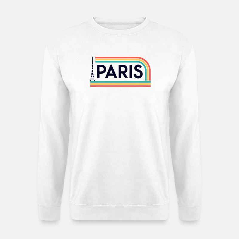 Paris Rainbow Retro - Unisex Pullover - Weiß