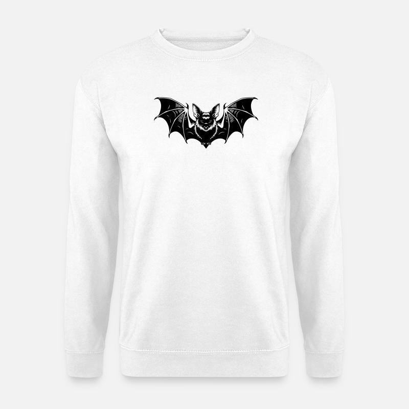 Fledermaus Gothic Illustration - Unisex Pullover - Weiß