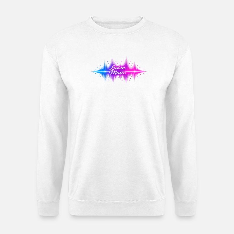 Verloren in Musik Neonwelle - Unisex Pullover - Weiß