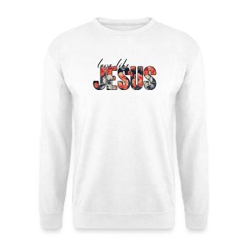 Jésus floral - Sweat-shirt Unisexe - blanc - Devant