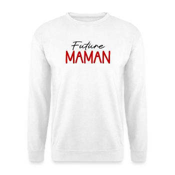 Future Maman – Cute French Pregnancy Announcement  - Sweat-shirt Unisexe - blanc - Devant
