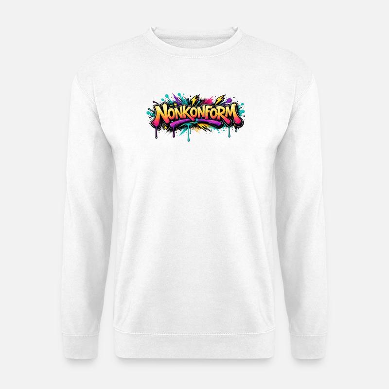 Nonkonform Graffiti  - Unisex Pullover - Weiß