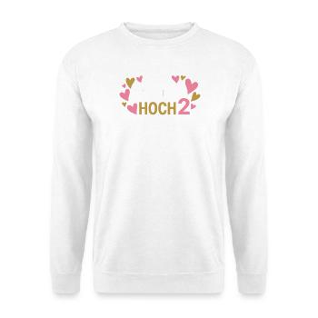 Hoch 2 Herz Zwillinge Zweifache Mutter - Unisex Pullover - Weiß - Vorne