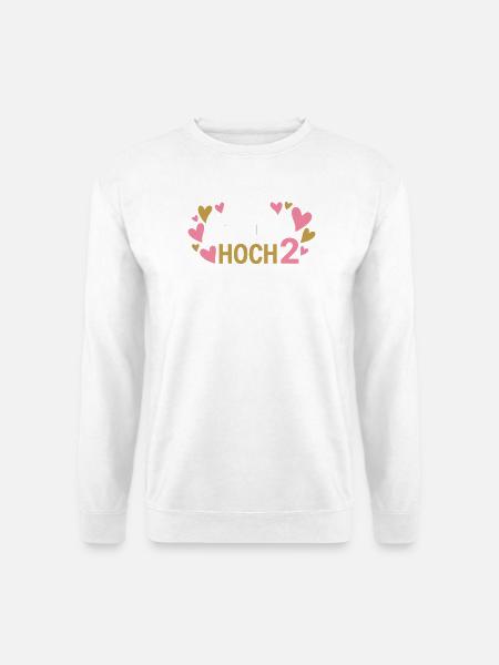 Hoch 2 Herz Zwillinge Zweifache Mutter - Unisex Pullover - Weiß