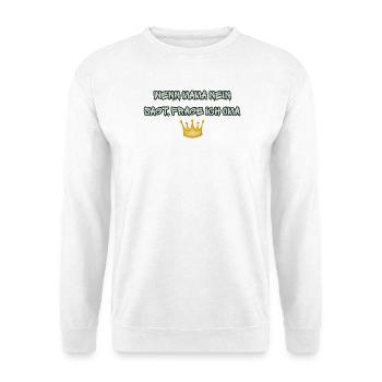 Wenn Mama Nein sagt frage ich die Oma - Unisex Pullover - Weiß - Vorne - Alina (178cm) & Michal (187cm)