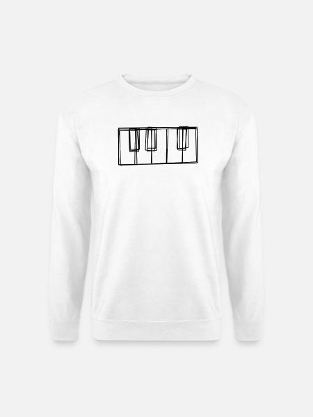 Klaviertasten handgezeichnet - Unisex Pullover - Weiß