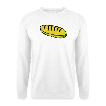 Baguette Hotdog Illustration - Unisex Pullover - Weiß - Vorne - Alina (178cm) & Michal (187cm)