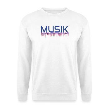 Musik Drip Neon Logo - Unisex Pullover - Weiß - Vorne - Alina (178cm) & Michal (187cm)