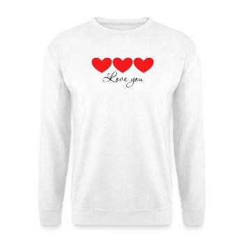 Drei Herzen in Bewegung - Unisex Pullover - Weiß - Vorne - Alina (178cm) & Michal (187cm)
