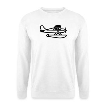 Wasserflugzeug - Unisex Pullover - Weiß - Vorne - Alina (178cm) & Michal (187cm)
