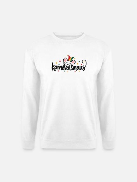 Karnevalsmaus Clownhut Design - Unisex Pullover - Weiß