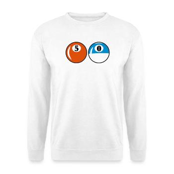 Billardkugeln - 50 Jahre Geburtstag - Unisex Pullover - Weiß - Vorne