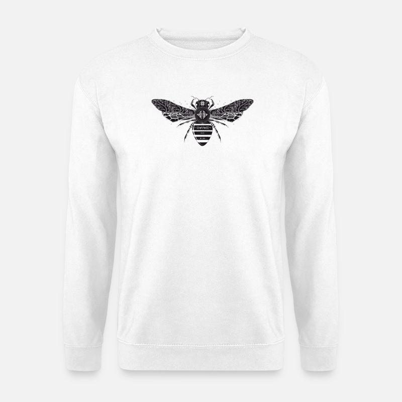 artfully designed bee - Unisex Sweatshirt - white