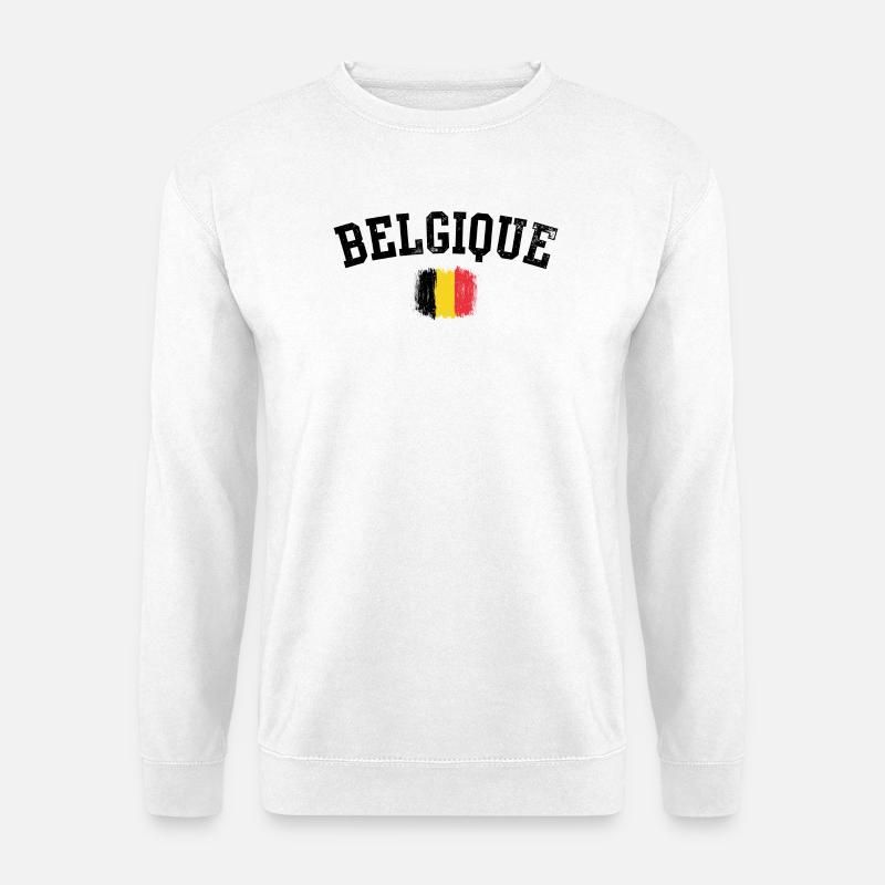 Pinselstrich der belgischen Flagge - Unisex Pullover - Weiß