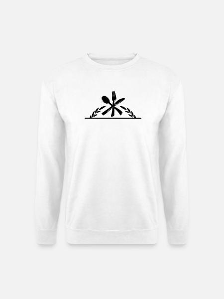 Besteckmenü-Logo mit halbem Lorbeerkranz. - Unisex Pullover - Weiß