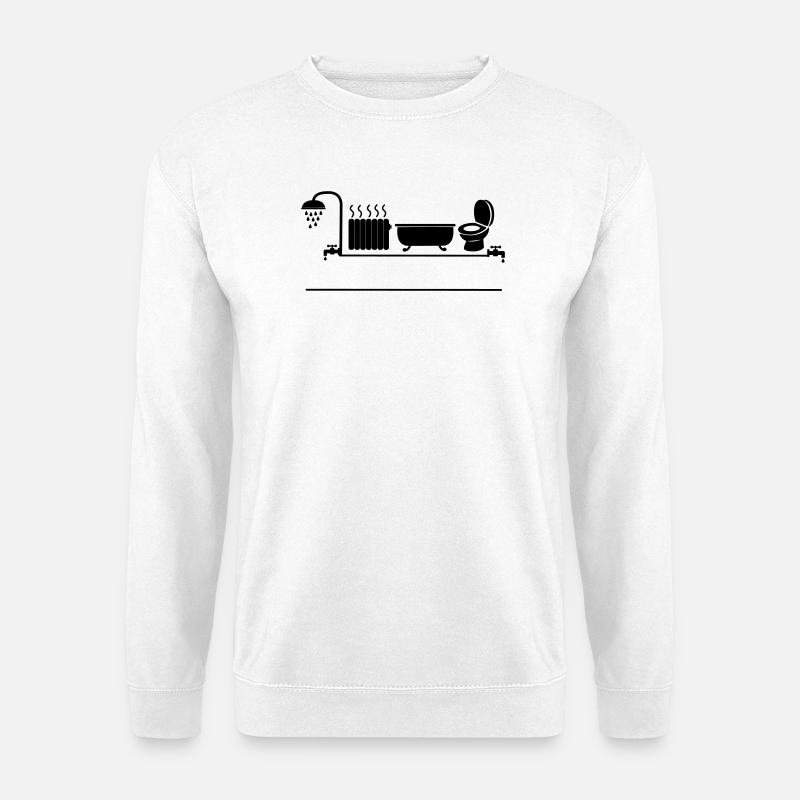 Douche sanitaire, chauffage, baignoire et WC WC - Sweat-shirt Unisexe - blanc