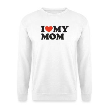 I love my Mom Heart Shirt - Unisex Sweatshirt - white - Front