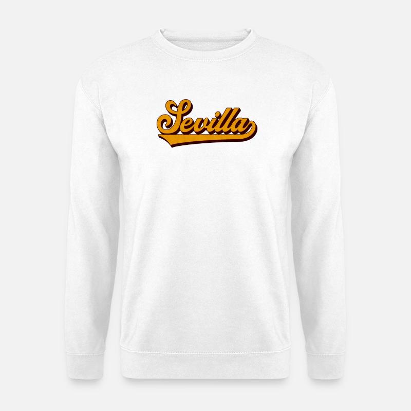 Sevilla Retro Script Yellow - Unisex Sweatshirt - white