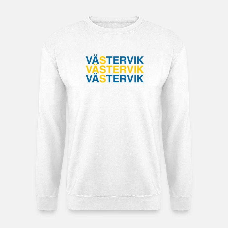 VÄSTERVIK Sweden Sverige Schweden Flagge - Unisex Pullover - Weiß
