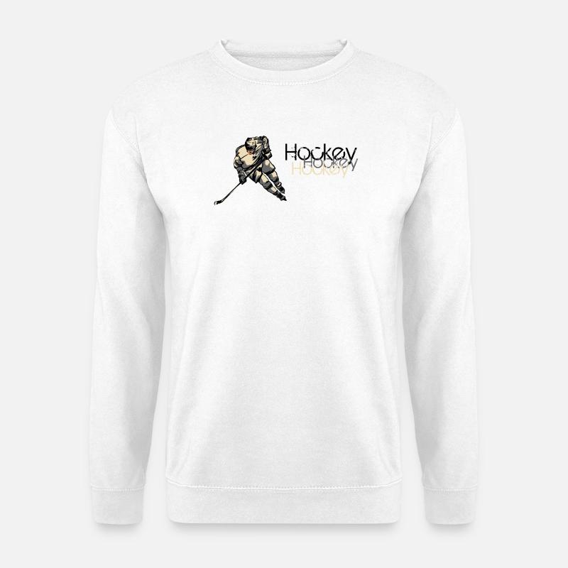 Eishockey Action Illustration - Unisex Pullover - Weiß