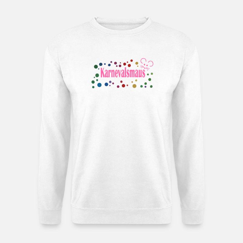 Karnevalsmaus T-Shirt Fasching Damen Maus Pink - Unisex Pullover - Weiß