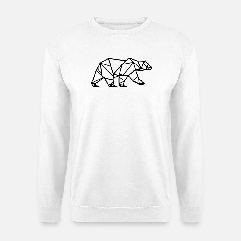 Eisbär Polar Bär Polygon Symbol - Unisex Pullover - Weiß