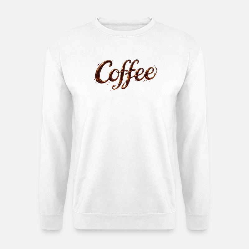 Coffee Schriftzug Kaffee Illustration - Unisex Pullover - Weiß