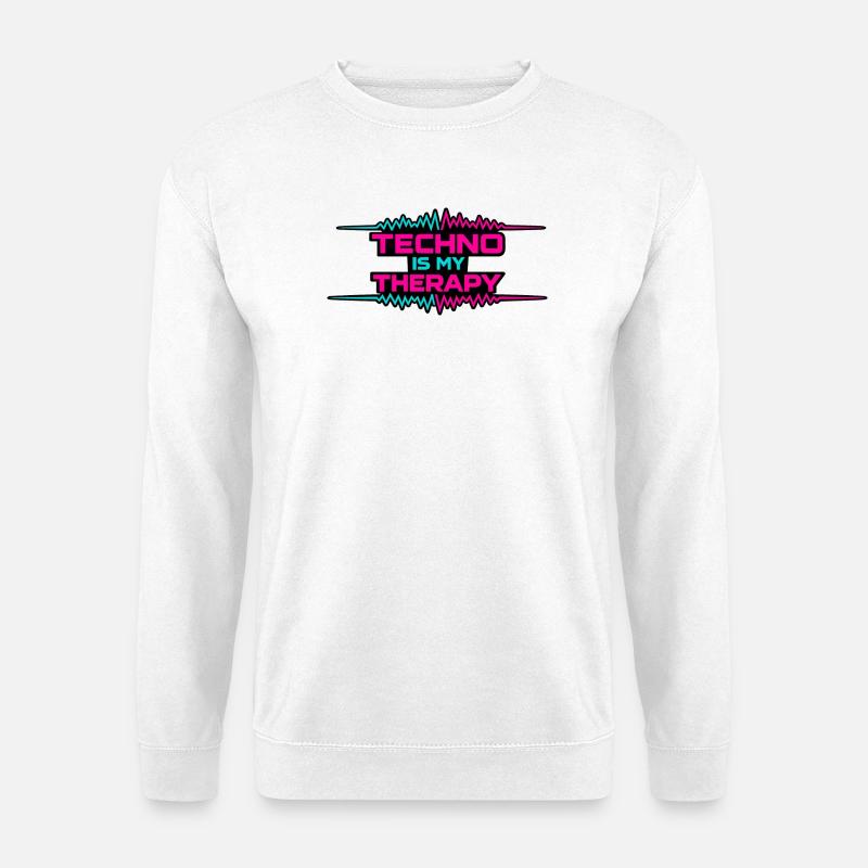 Techno Therapy Neon Pulse - Unisex Pullover - Weiß