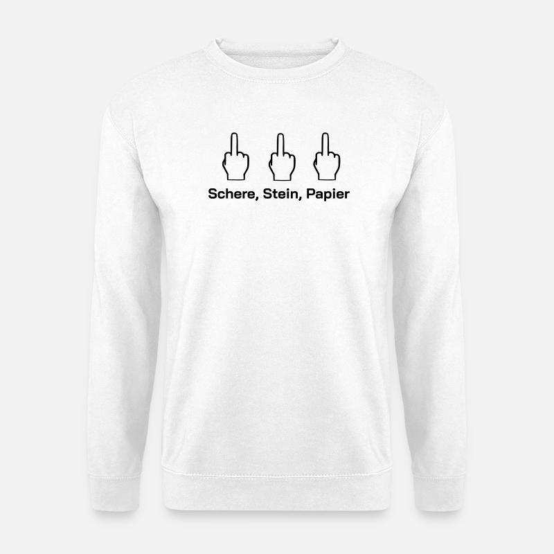 Schere Stein Papier - Unisex Pullover - Weiß