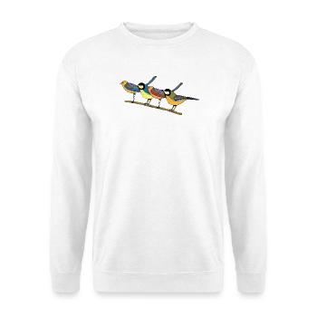 Bunte Vögel - Unisex Pullover - Weiß - Vorne