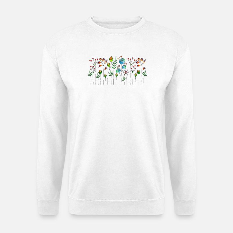 Fleur - Sweat-shirt Unisexe - blanc