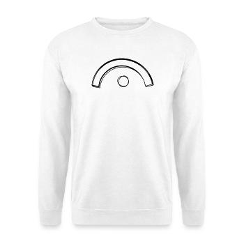 Fermate handgezeichnet - Unisex Pullover - Weiß - Vorne - Alina (178cm) & Michal (187cm)