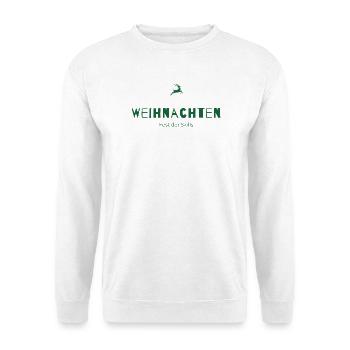 Weihnachten – Fest der Skills | Humorvolles Statem - Unisex Pullover - Weiß - Vorne - Alina (178cm) & Michal (187cm)