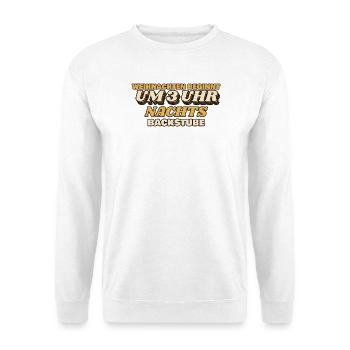 Weihnachten beginnt um 3 Uhr nachts - Bäckerei - Unisex Pullover - Weiß - Vorne - Alina (178cm) & Michal (187cm)