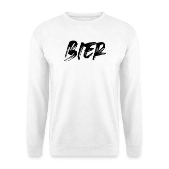 Bier - Unisex Pullover - Weiß - Vorne - Alina (178cm) & Michal (187cm)
